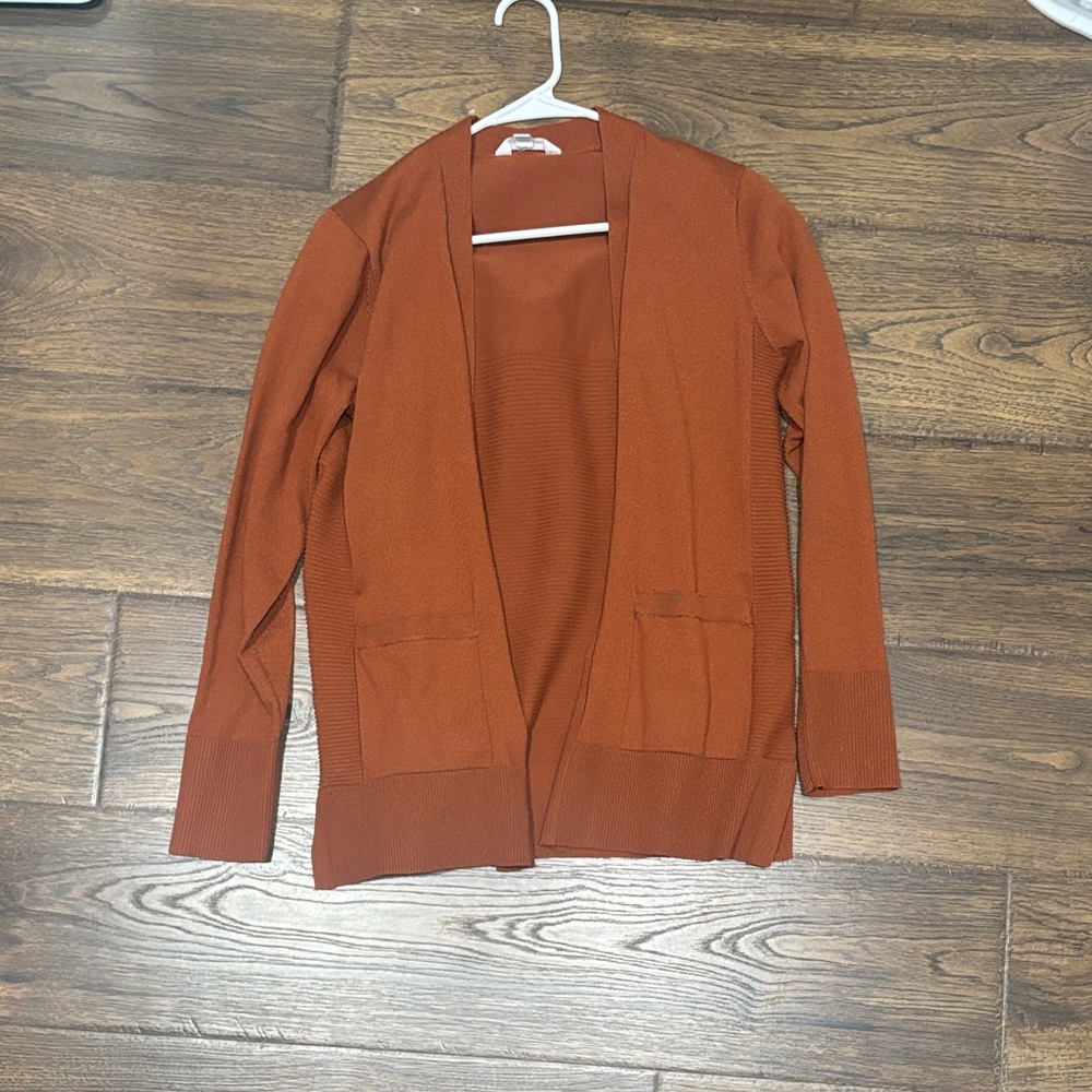 Women's Rust Open Front Cardigan Sweater